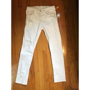 White Jeans with Rips
